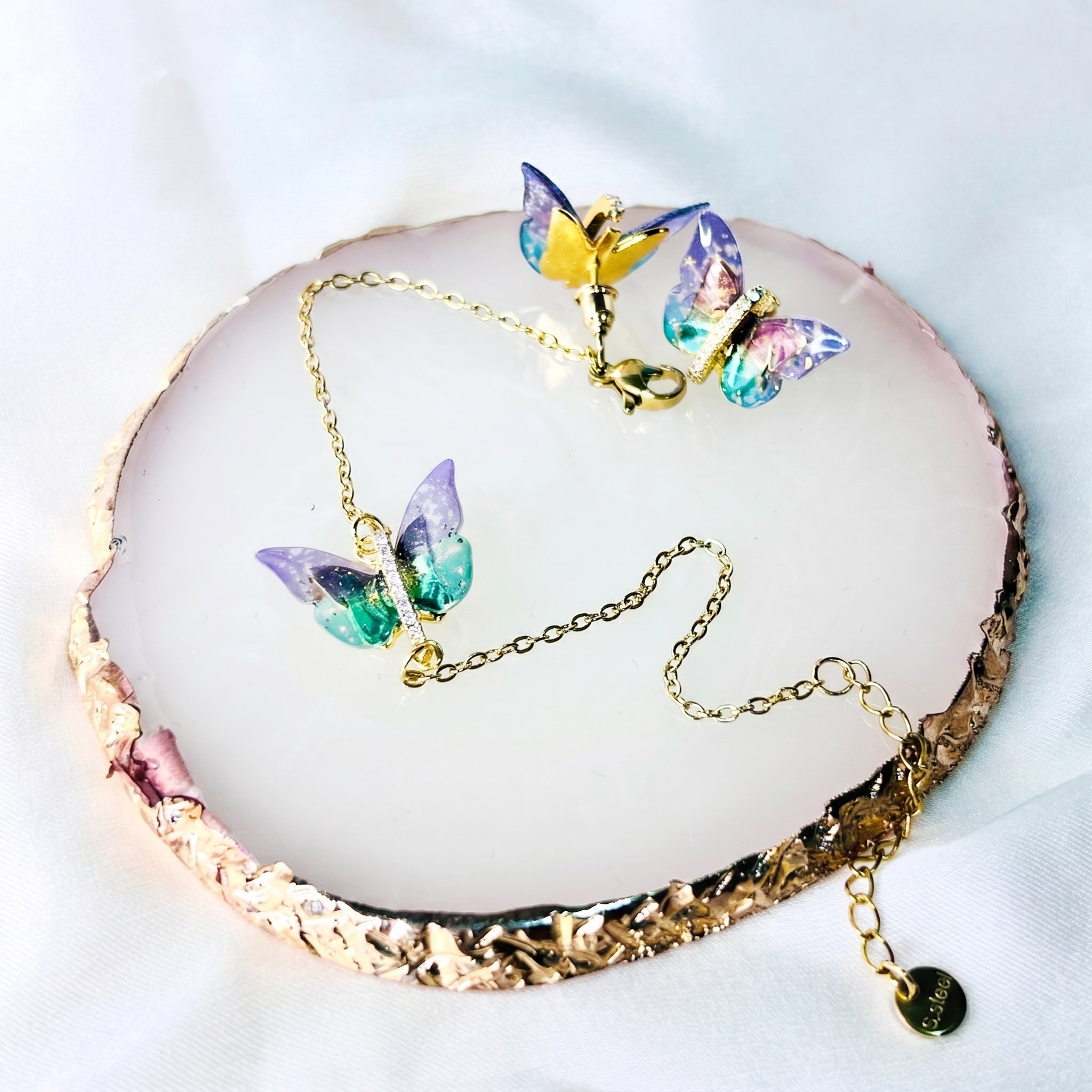 Pulsera & Pendientes Mariposa