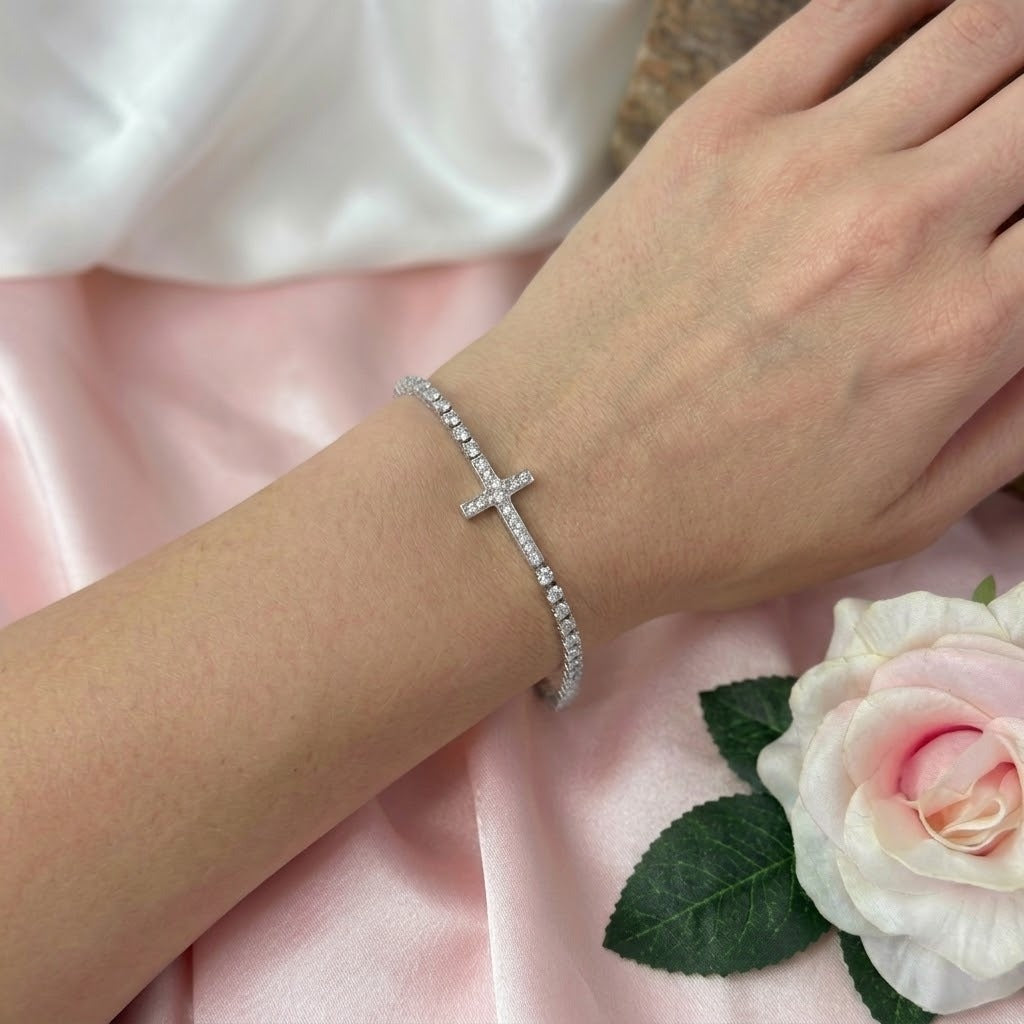 Pulsera Cruz & Brillos